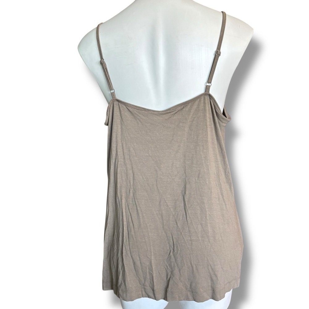 Tommy Bahama Tambour Ruffle Top XL Bungee Cord Taupe Tank NWT MSRP $68 - Picture 3 of 7